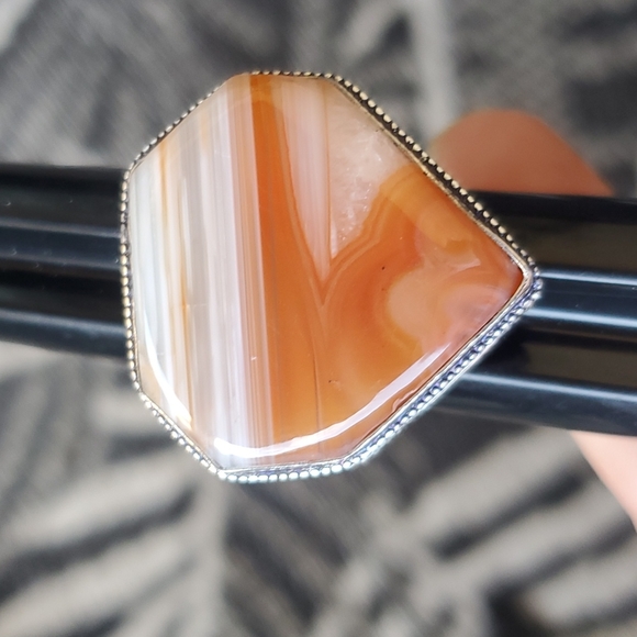New Botswana Agate 925 Silver Statement Ring. - Picture 13 of 16